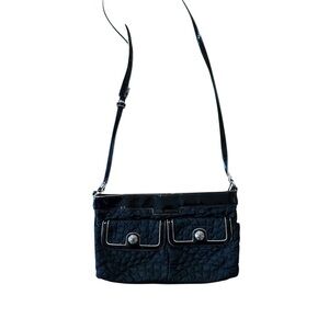 Vera Bradley Black Quilted W/Patent Leather trim Crossbody